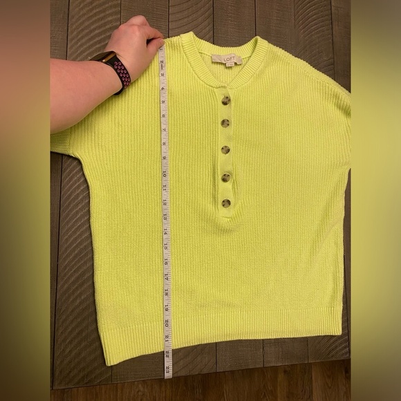 Loft Ribbed Henley sweater 100% cotton - Picture 6 of 7